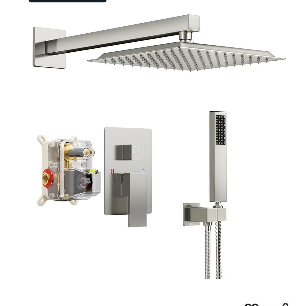 Shower System, Brushed Nickel Shower Faucet Set with 10-Inch High-Pressure